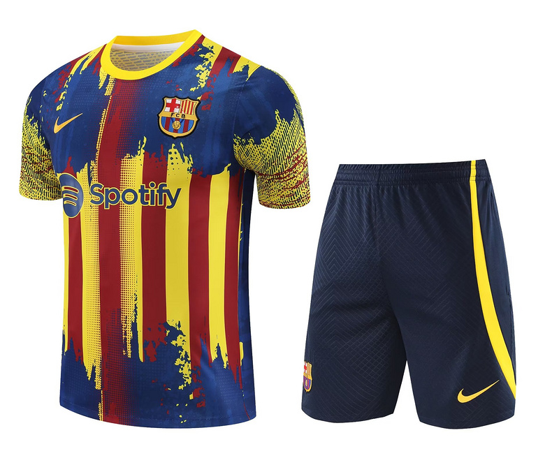 AAA Quality Barcelona 23/24 Blue/Red/Yellow Training Kit Jerseys